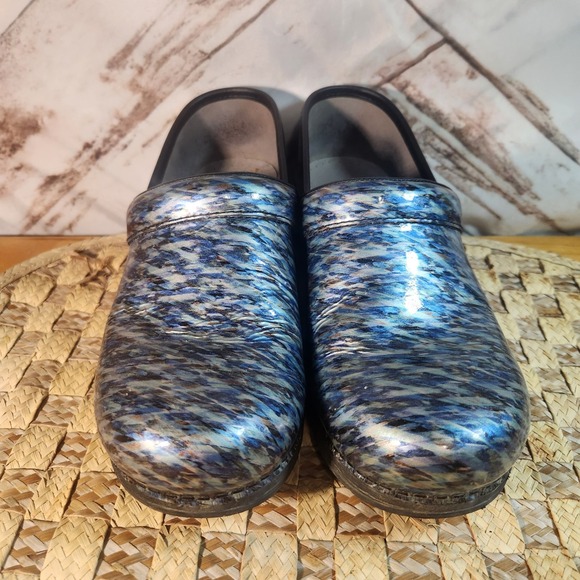 Dansko Shoes - Dansko LT Professional Blue Silver Metalli Clogs Shoes Womens 39 EU 8.5-9 US